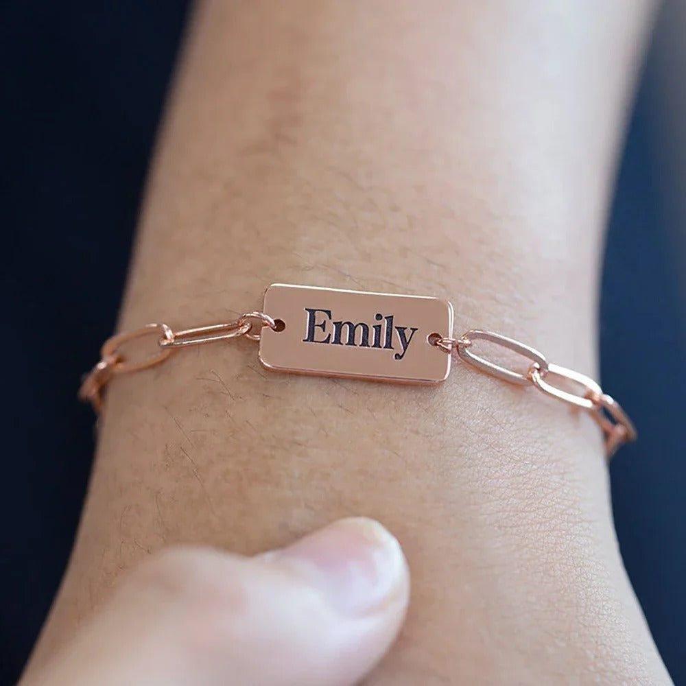 Personalized Engraveable Chain Bracelet - Abrahamallen