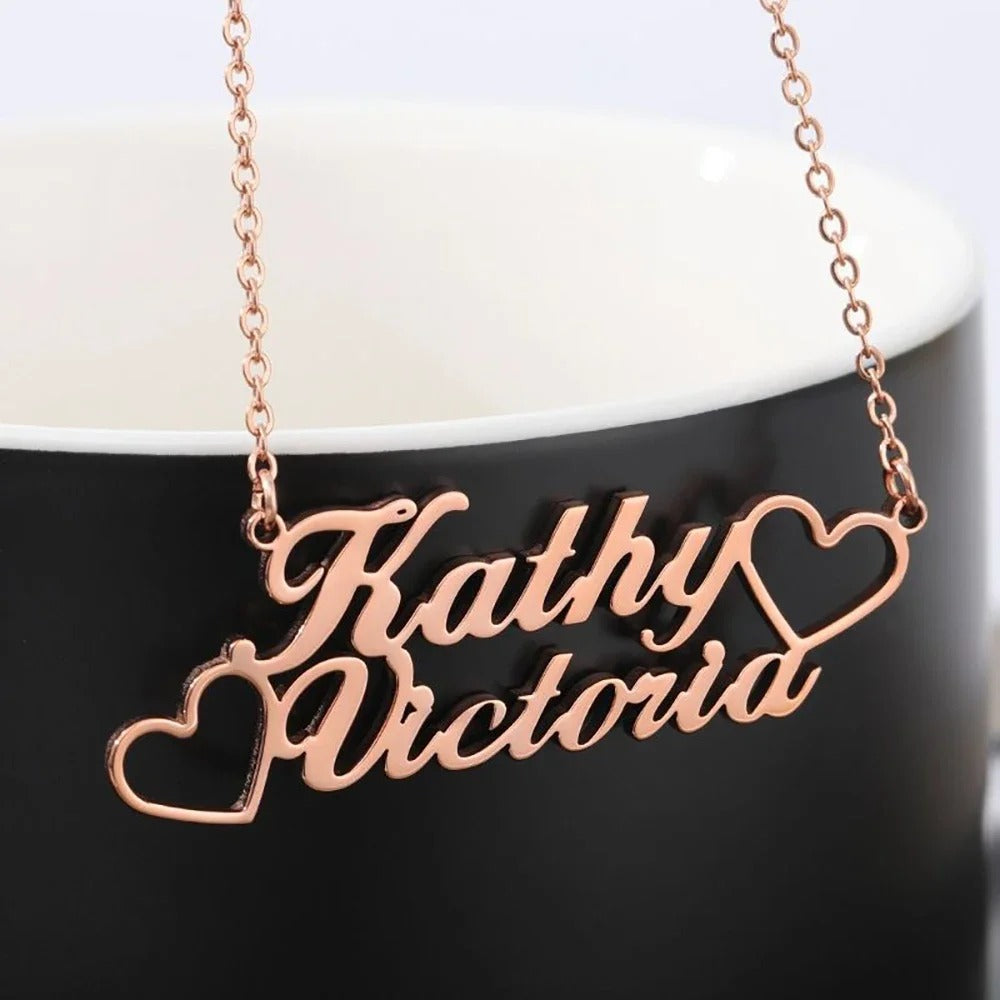 Personalised Heart Multiple Name Pendant Necklace - Abrahamallen