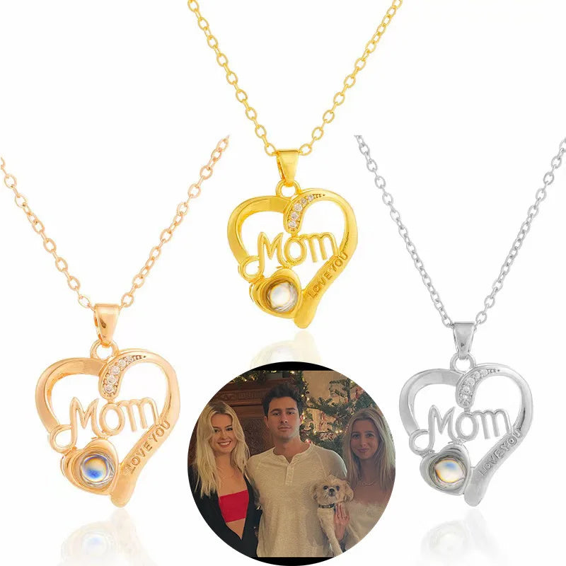 Projection Personalized Photo Mum Pendant Necklace - Abrahamallen