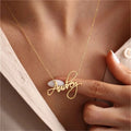 Personalized Curvise Letters Initial Pendant Necklace - Abrahamallen