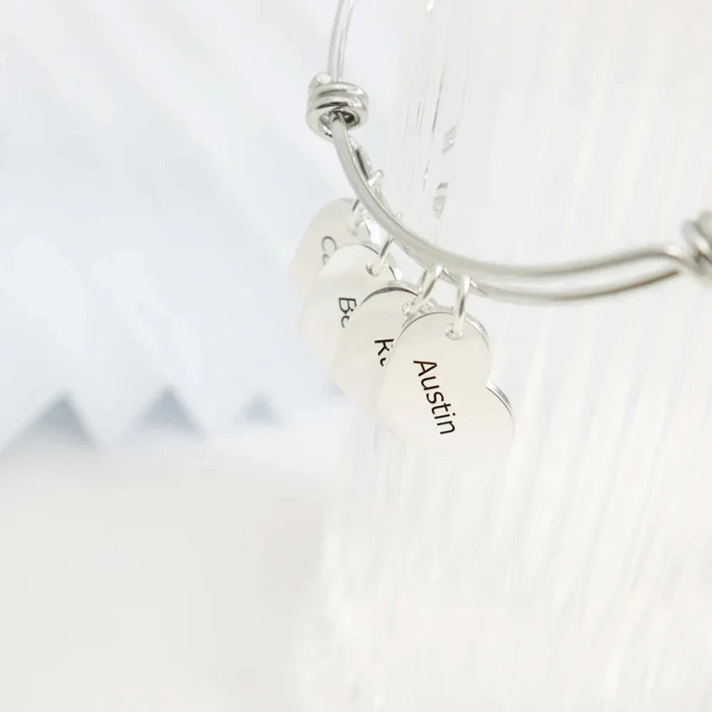 Personalized Engraveable Multi-Name Bangle - Abrahamallen