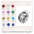 Personalized Inscription and Birthstone Couple's Rings - Abrahamallen