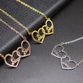 Personalized Double Heart Pendant Necklace - Abrahamallen