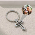 Personalized Projection Cross Keychain - Abrahamallen