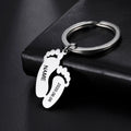 Personalized Footprint Engraved Name Keychain - Abrahamallen