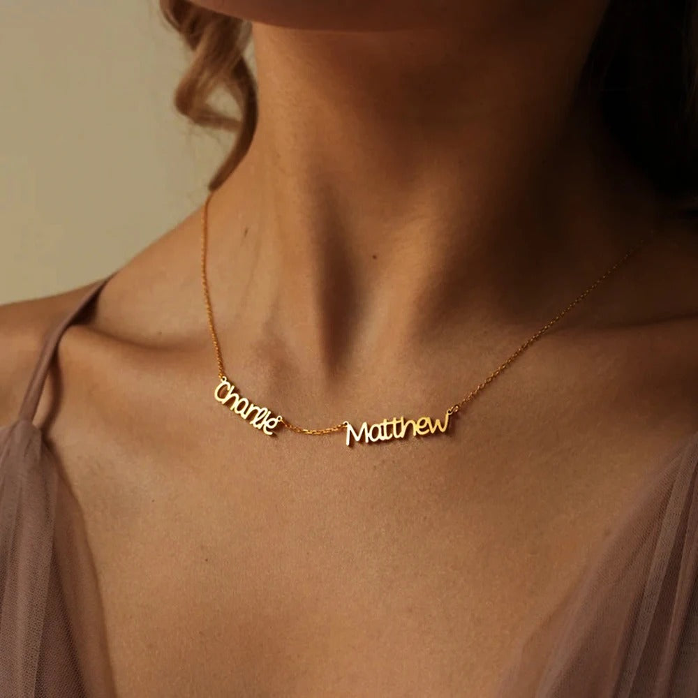 Personalized Necklace Multiple Letters and Name Pendant Necklace - Abrahamallen