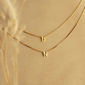 Personalized Double Rows Initial Pendants Necklace - Abrahamallen