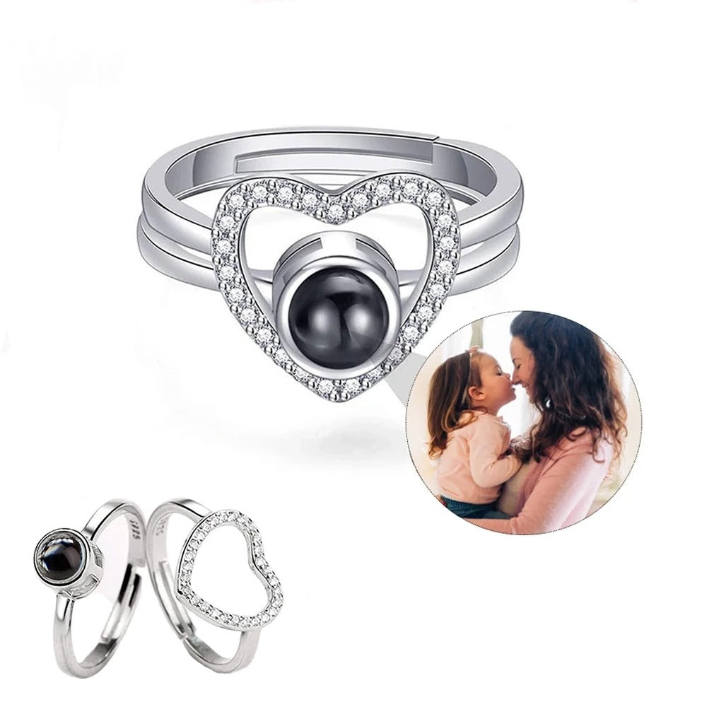 Personalized Photo Projection Heart Ring - Abrahamallen