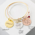 Customized Handwritten Messageplate Birthstone Bangle - Abrahamallen