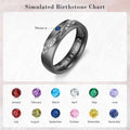 Personalized Inscription and Birthstone Couple's Rings - Abrahamallen