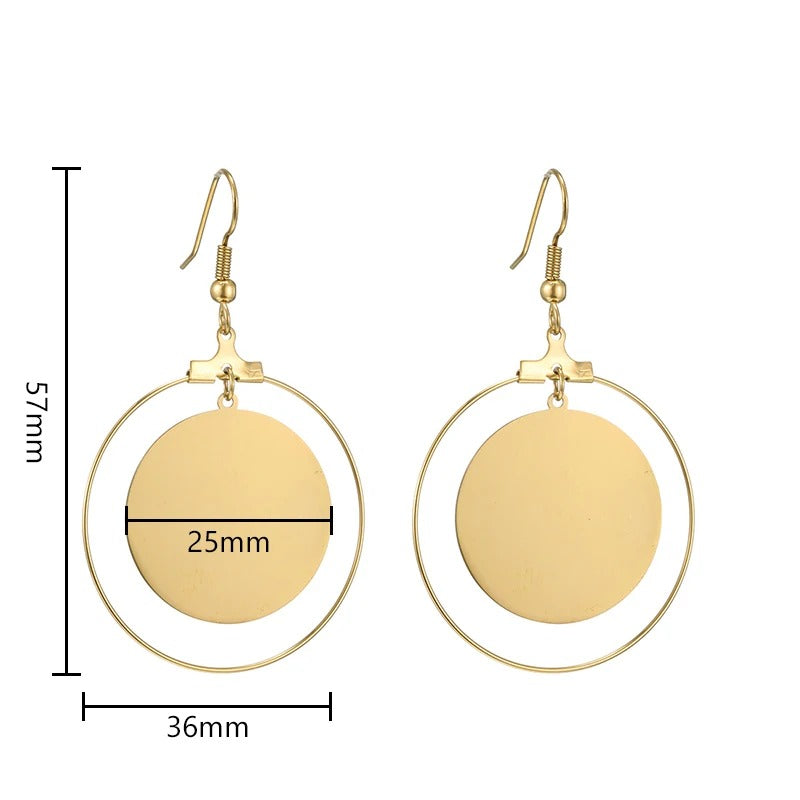 Personalized Round Shaped Hoop Earrings - Abrahamallen