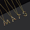 Handmade Personalized 26 Alphabet Crystal Pendant Necklace - Abrahamallen