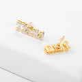 Personalized Minimalist Double-Plated Stud Earrings - Abrahamallen