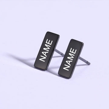 Personalized Name Rectangular Earrings - Abrahamallen