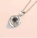 Projection Personalized Photo Flower Pendant Necklace - Abrahamallen