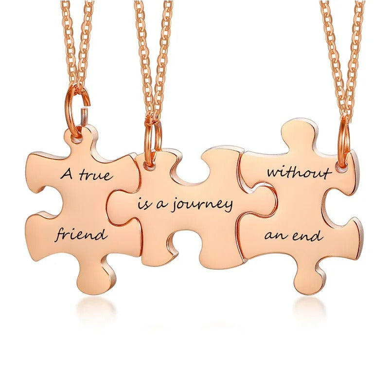 Personalized 2-5 Puzzle Family Pendants Engraveable Necklace - Abrahamallen