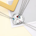 Personalized 2-4 Puzzle Name and Birthstones Pendants Engraveable Necklace - Abrahamallen