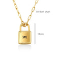 Personalized Initials Lock Pendant Necklace - Abrahamallen