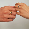 Personalized Photo Projection Adjustable Couple's Rings - Abrahamallen