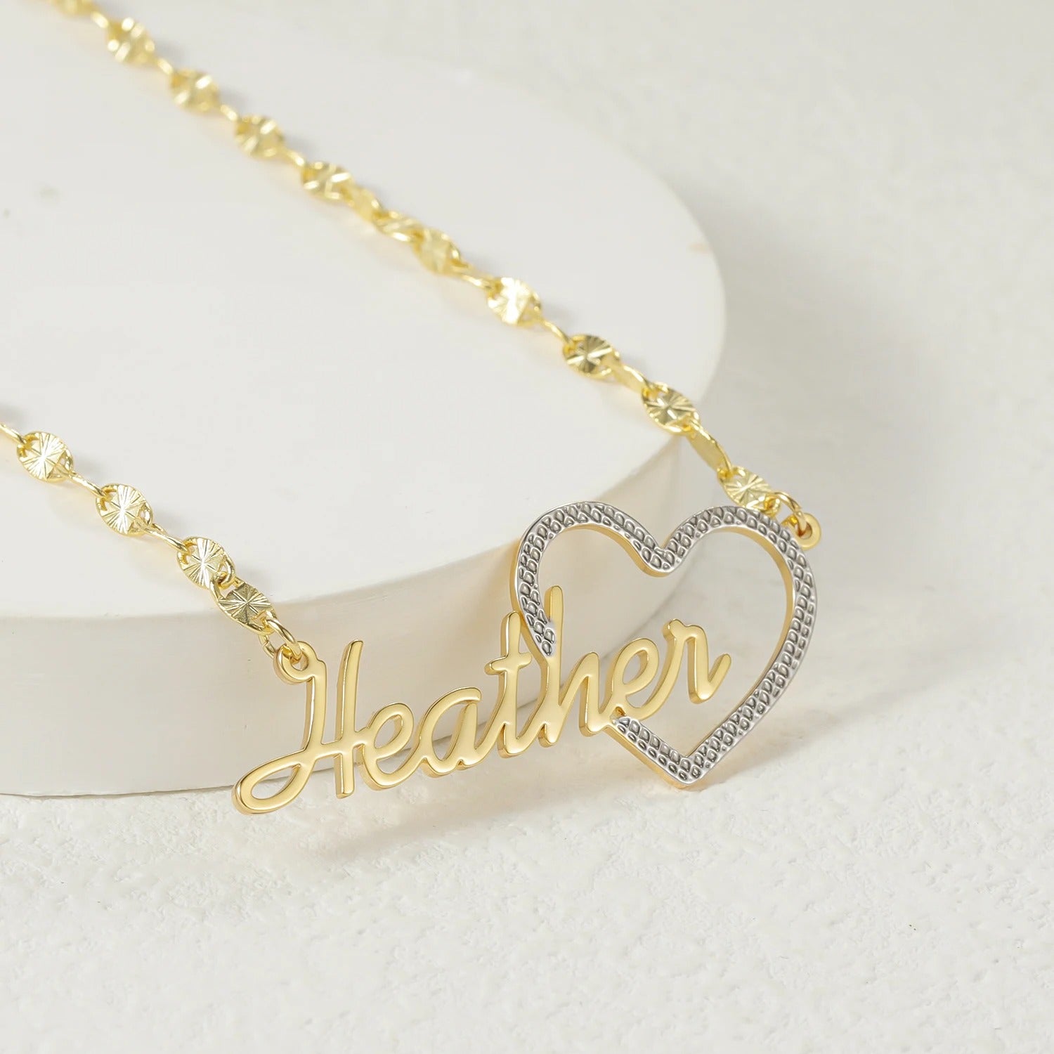 Personalized Name Heart Pendant Necklace - Abrahamallen