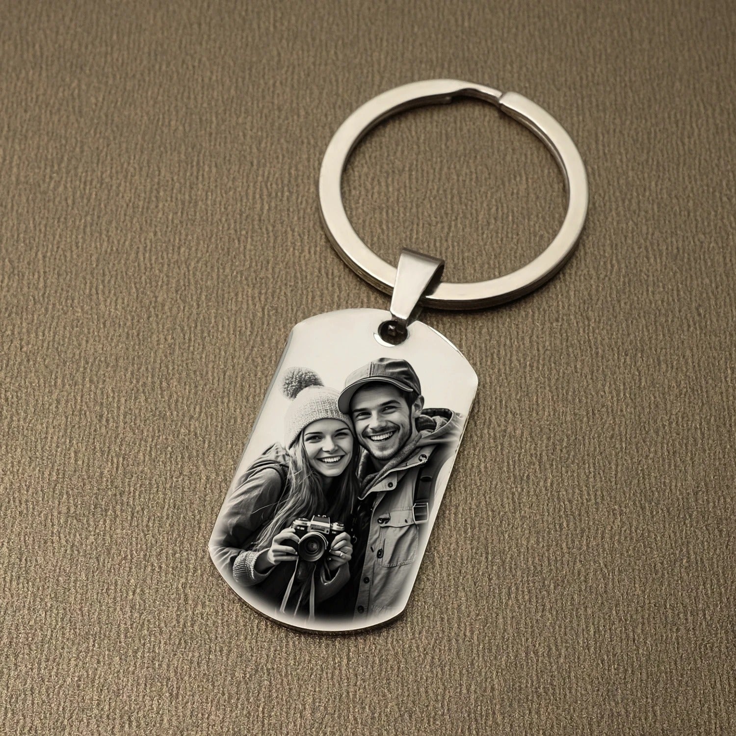 Personalized Engraved Photo and Message Keychain - Abrahamallen