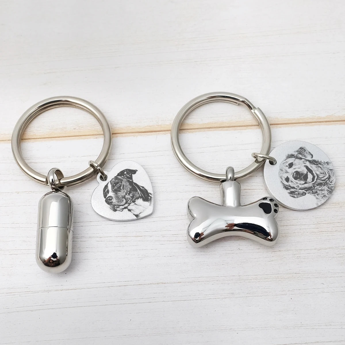 Personalized Engraved Picture and Urn Keychain - Abrahamallen