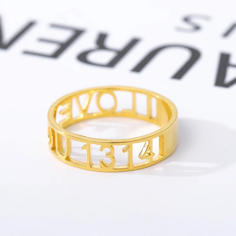 Personalized Engraved Inlay Couple's Rings - Abrahamallen