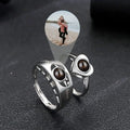 Personalized Photo Projection Adjustable Couple's Rings - Abrahamallen