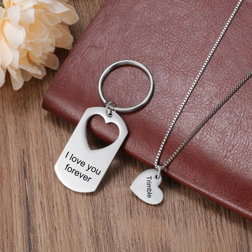 Personalized Engraveable Name and Message Keychain Necklace - Abrahamallen