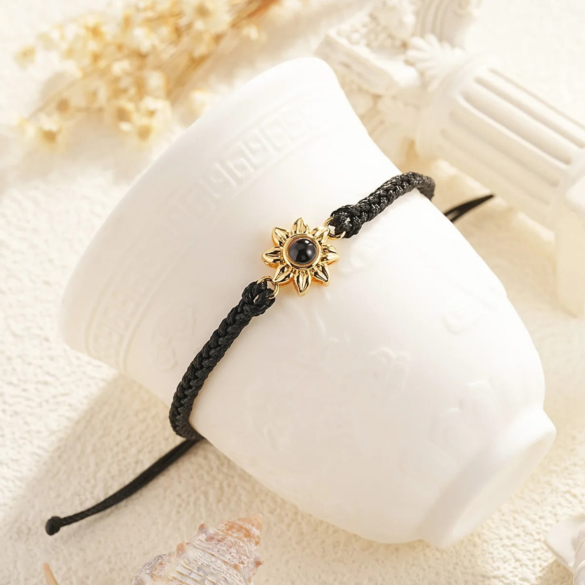 Customized Sunflower Photo Projection Braided Bracelet - Abrahamallen