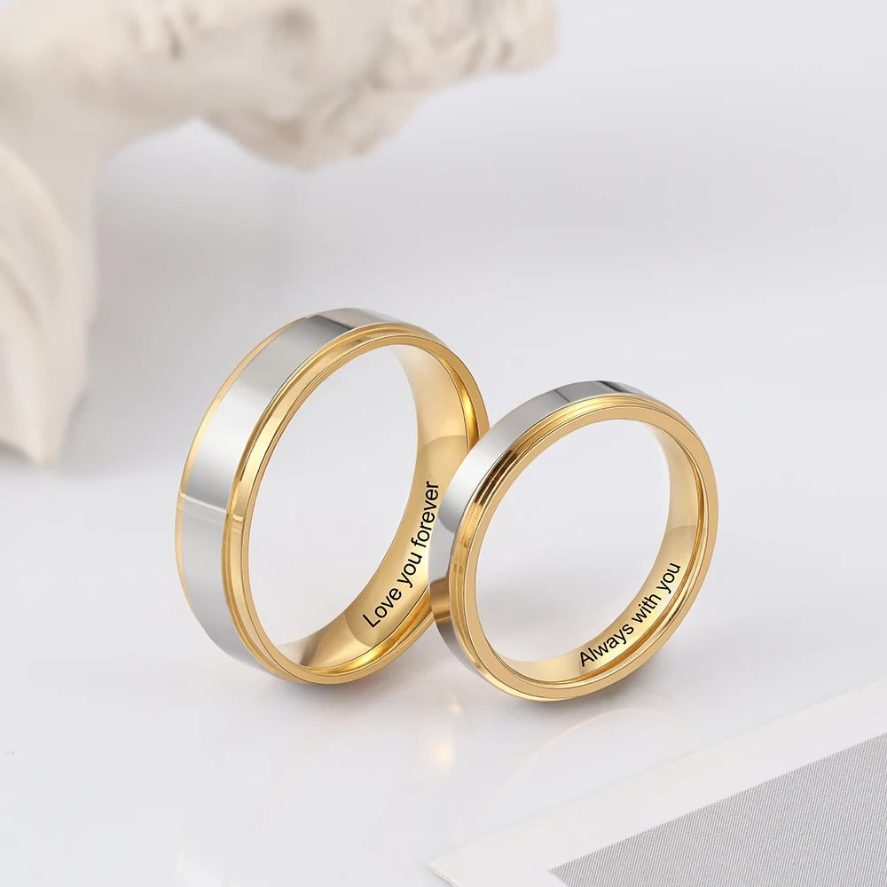 Personalized Inscription Couple's Rings - Abrahamallen