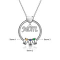 Customized Engraveable Mum 1-5 Name and Birthstone Pendant Necklace - Abrahamallen