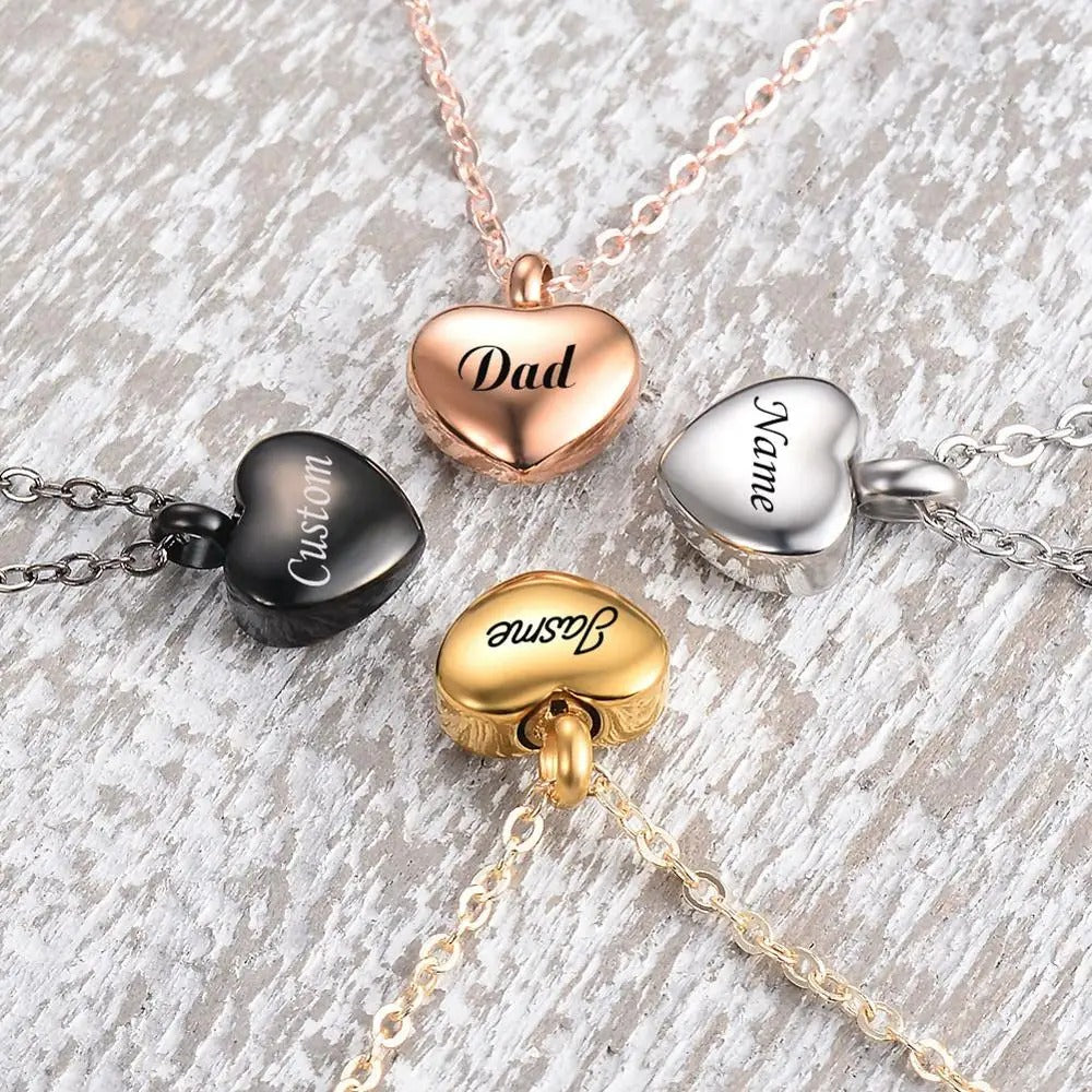 Customized Cremation Urn Engrveable Keepsake Necklace - Abrahamallen