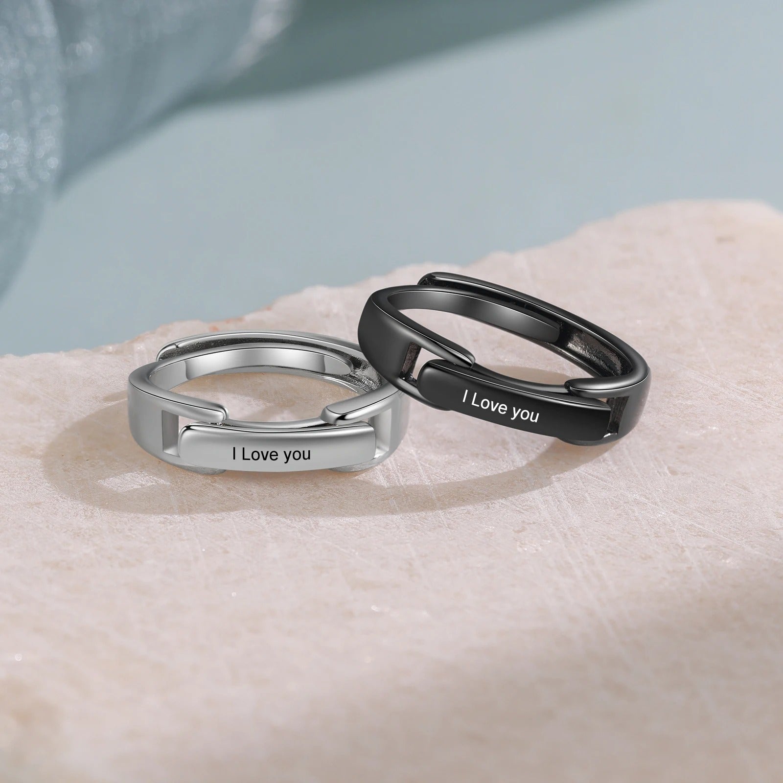 Personalized Inscription Couple's Rings - Abrahamallen