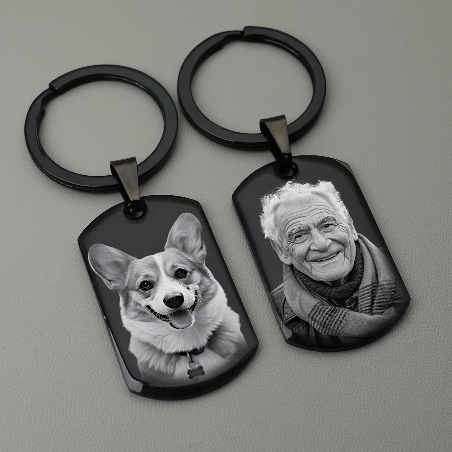 Personalized Engraved Photo Keychain - Abrahamallen