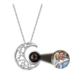 Projection Personalized Photo Moon Pendant Necklace - Abrahamallen