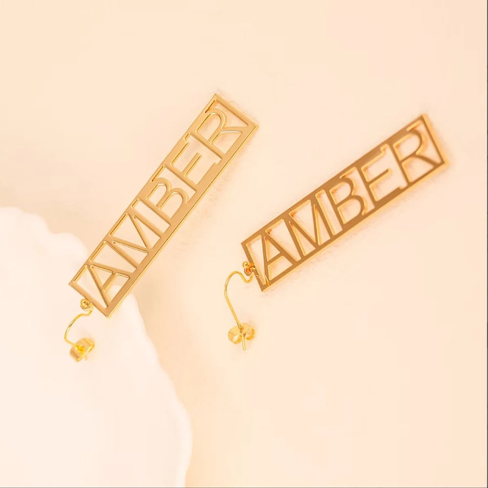 Personalized Large Name Earrings - Abrahamallen