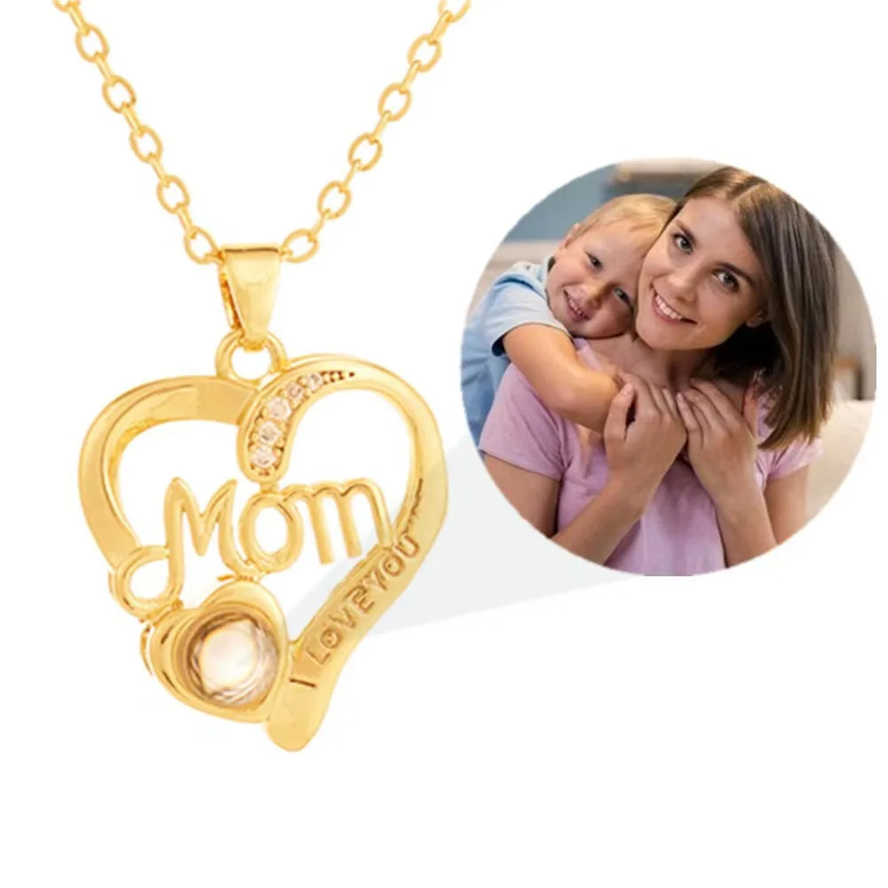 Projection Personalized Photo Mum Pendant Necklace - Abrahamallen