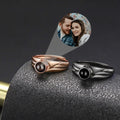 Personalized Photo Projection Adjustable Couple's Rings - Abrahamallen