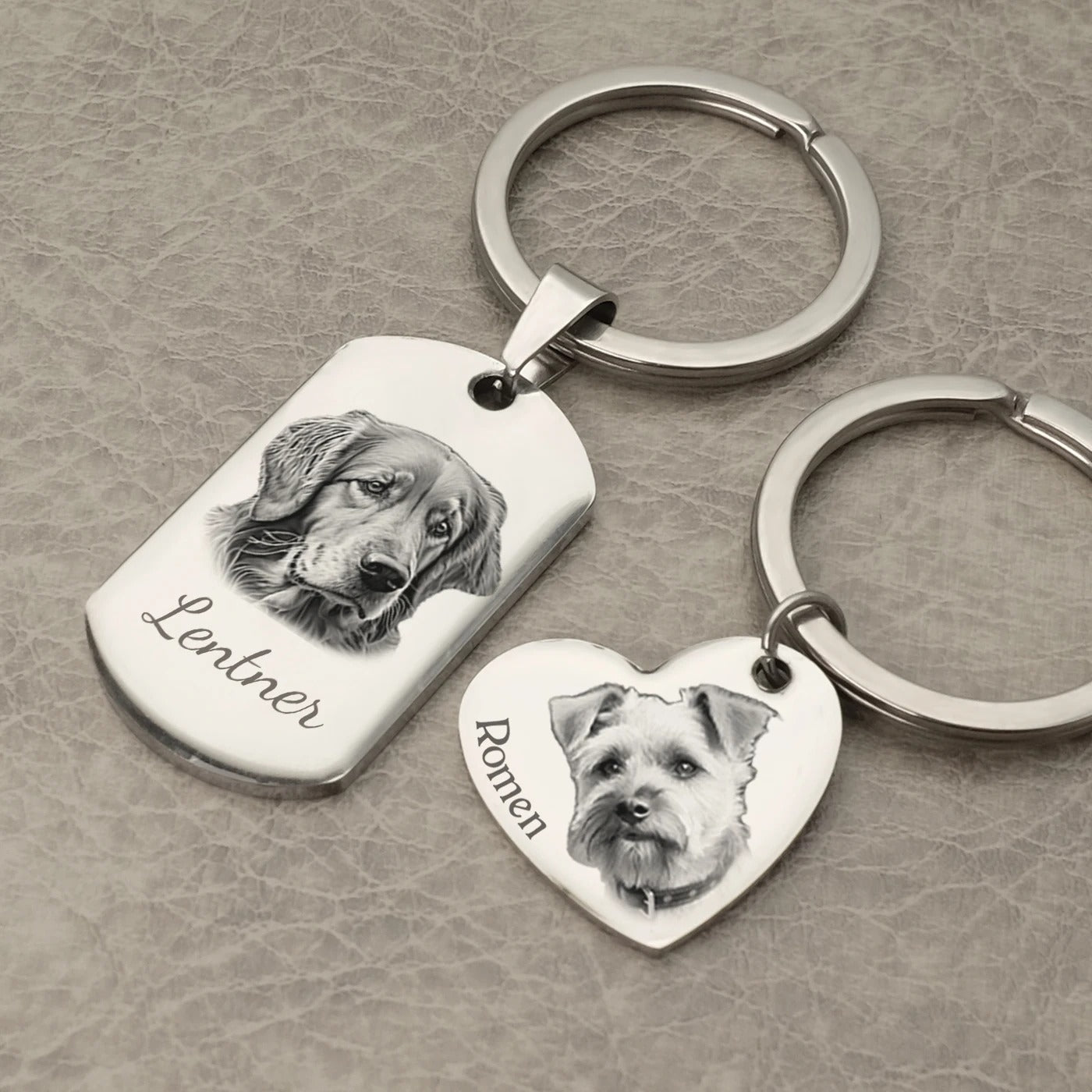 Personalized Engraved Photo and Message Keychain - Abrahamallen