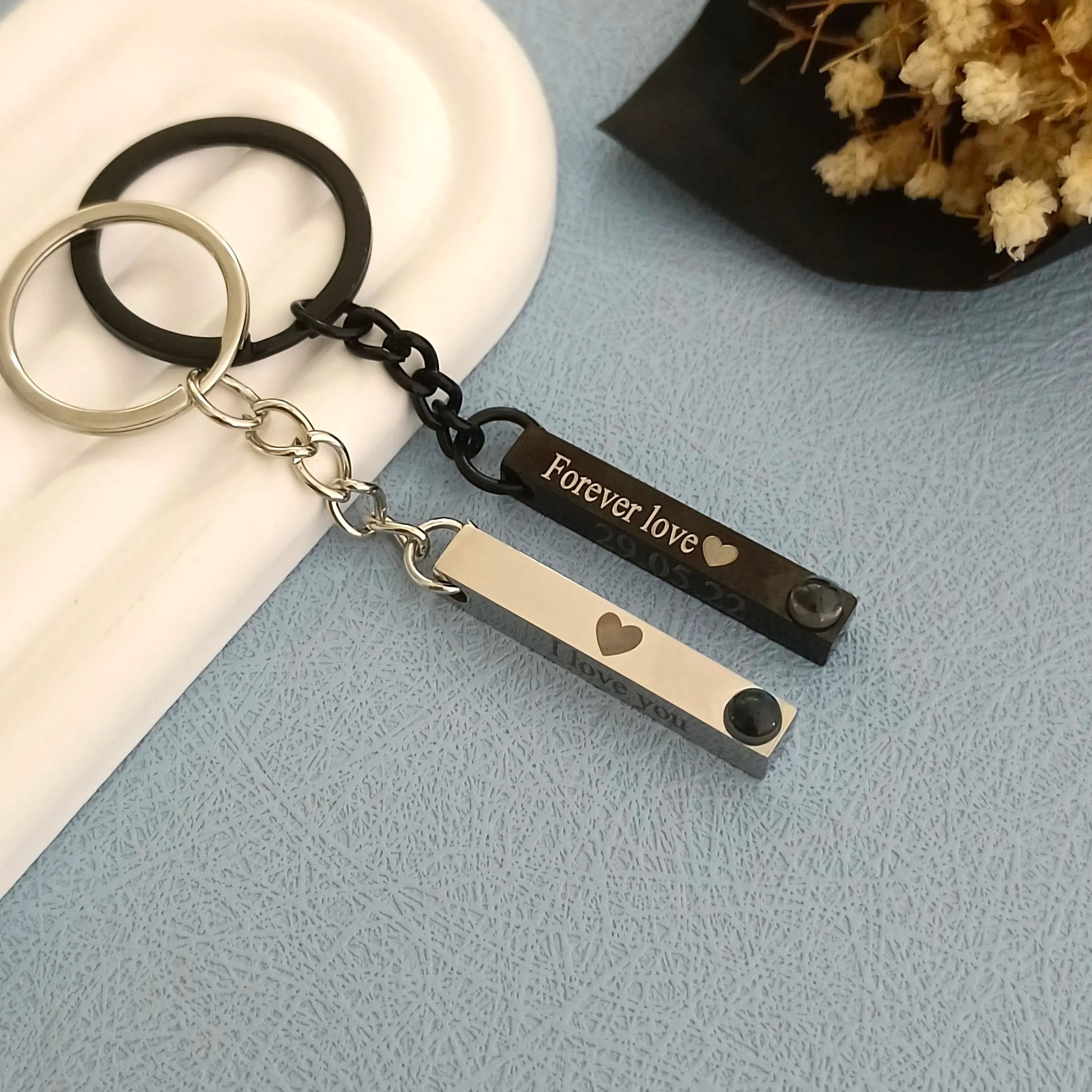 Personalized Projection Message Bar Keychain - Abrahamallen