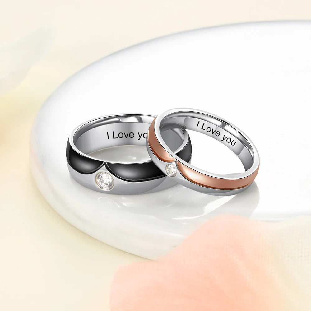 Personalized Inscription Couple's Rings - Abrahamallen