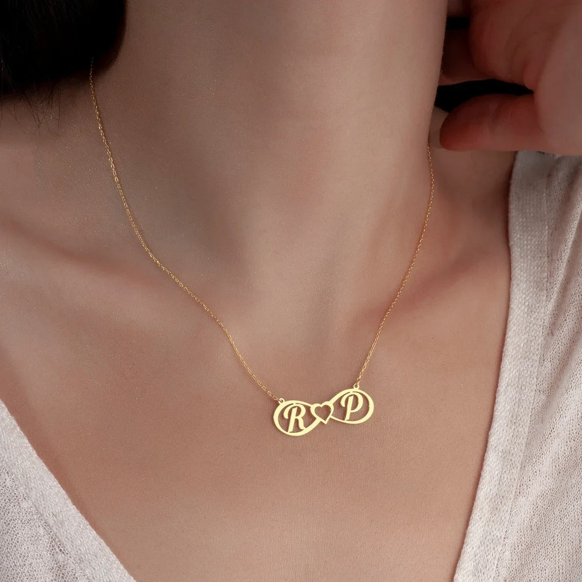 Personalized Couple's Initials Pendant Necklace - Abrahamallen