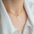 Personalized Couple's Initials Pendant Necklace - Abrahamallen