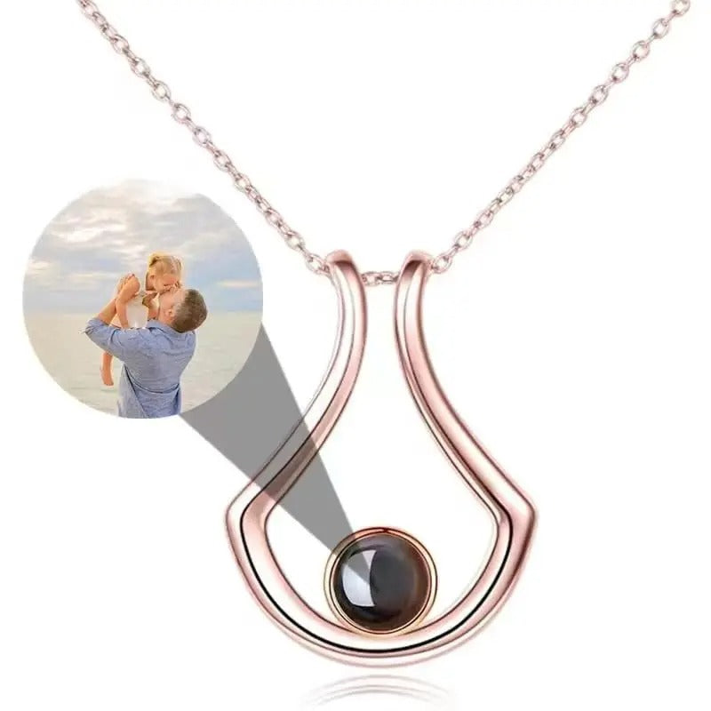 Projection Personalized Photo Pendant Necklace - Abrahamallen