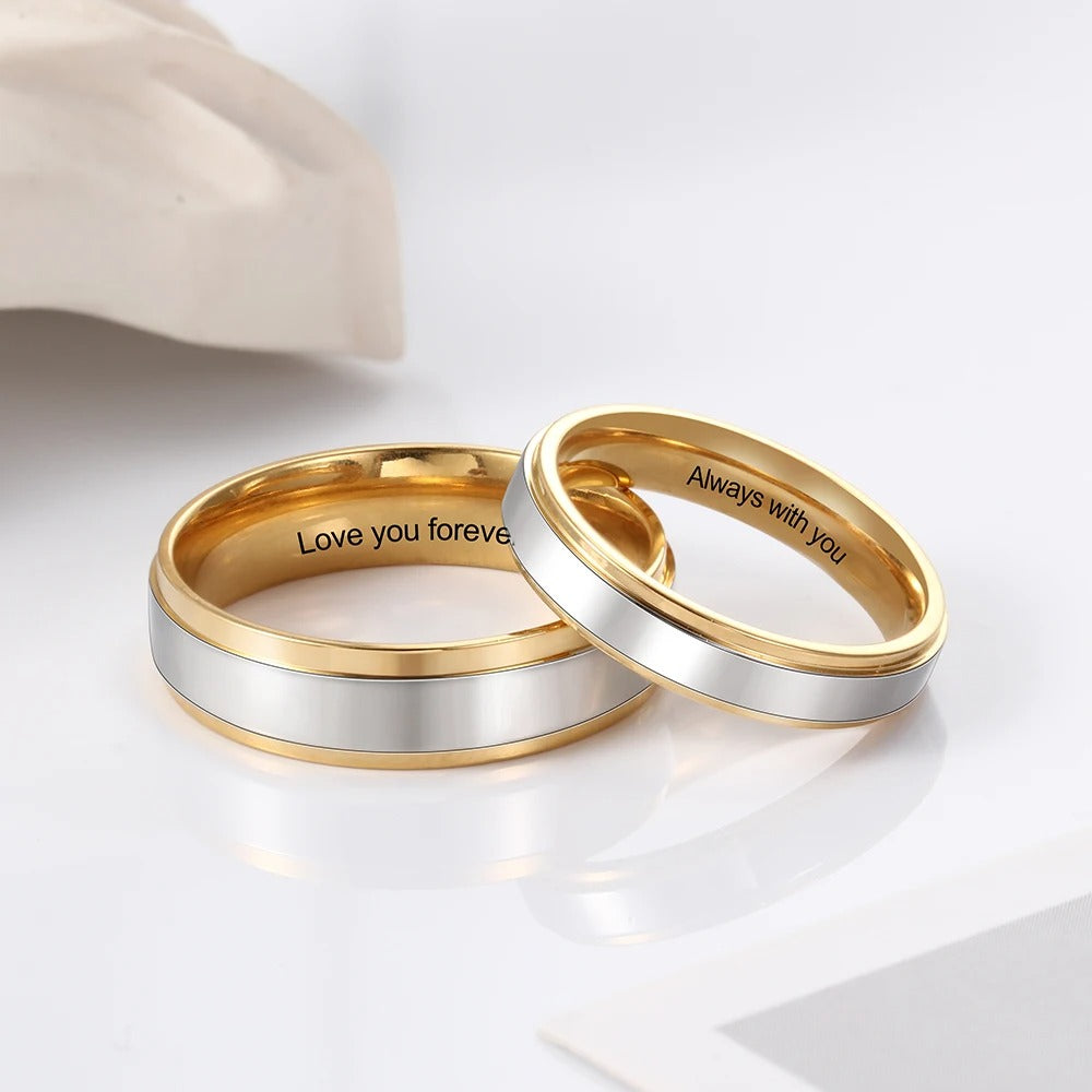 Personalized Inscription Couple's Rings - Abrahamallen