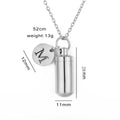 Cremation Urn Cylinder Vial Initial Keepsake Necklace - Abrahamallen