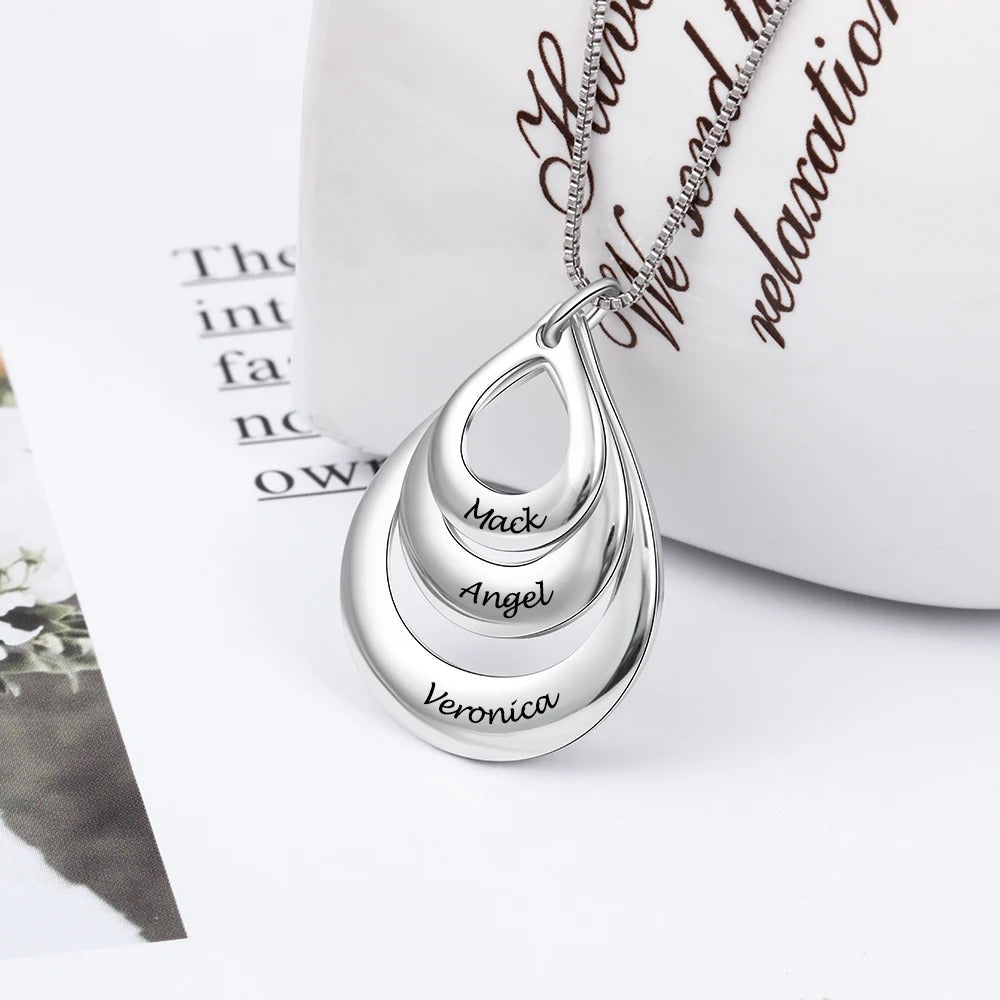 Personalized Waterdrop Name Pendant Necklace - Abrahamallen