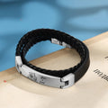 Personalized Photo Engraveable Name Leather Stainless Steel Bracelets - Abrahamallen