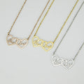 Personalized Double Heart Pendant Necklace - Abrahamallen